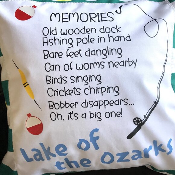 Lake House Pillow Cover, 18x18: Lake of Ozarks Boating Fishing Cabin Decor - Picture 6 of 8